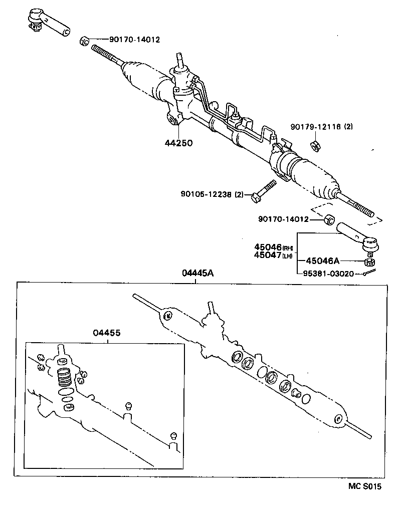 45503-29625 END SUB-ASSY, STEERING RACK product image