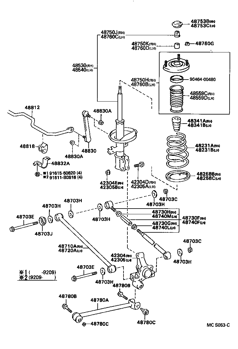 42304-20210 CARRIER SUB-ASSY, REAR AXLE, RH product image