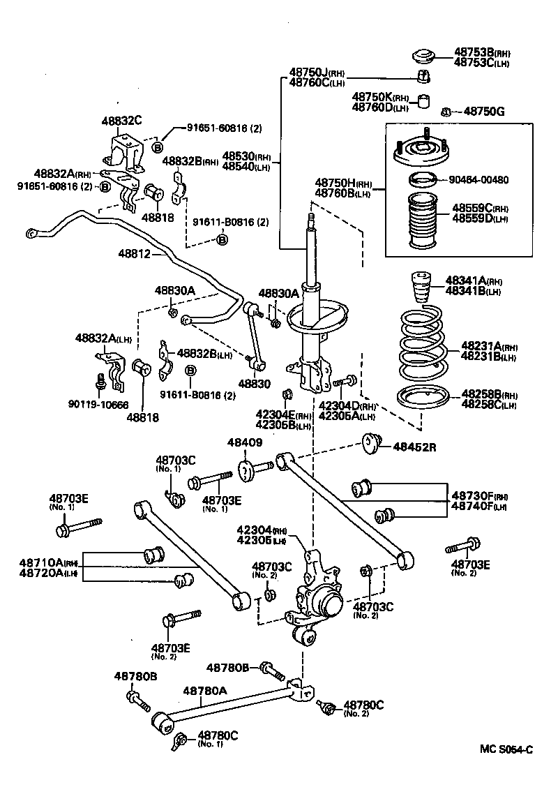 42304-20210 CARRIER SUB-ASSY, REAR AXLE, RH product image