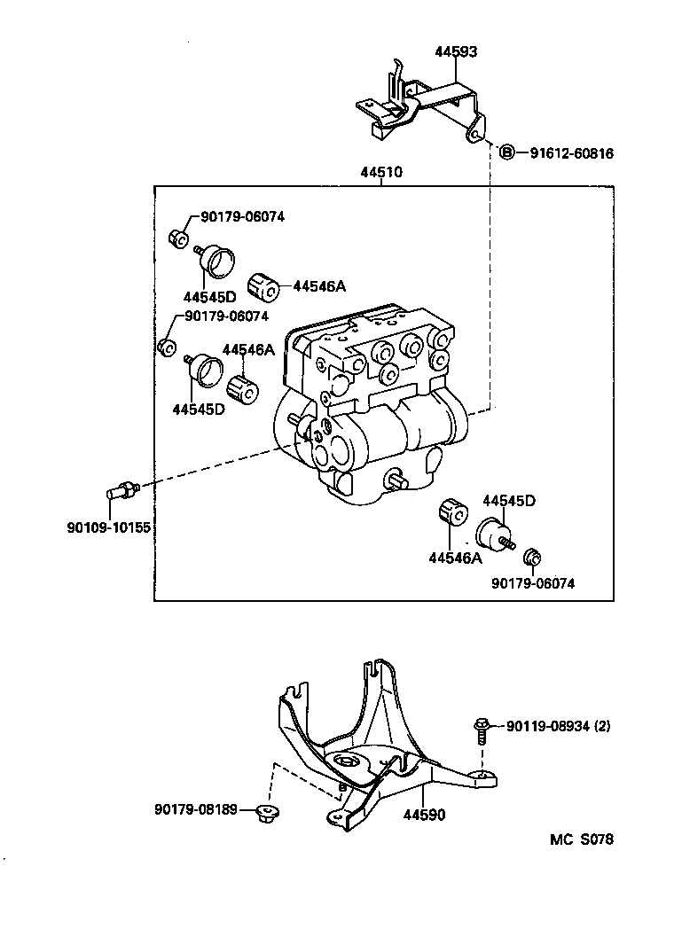 44546-16010 CUSHION, BRAKE ACTUATOR BOLT product image