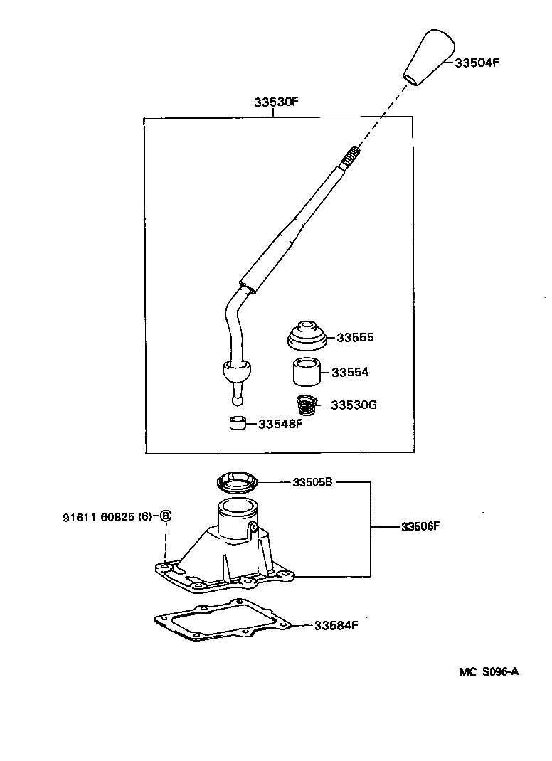 33570-34020 RETAINER SUB-ASSY, CONTROL SHIFT LEVER (FOR FLOOR SHIFT) product image