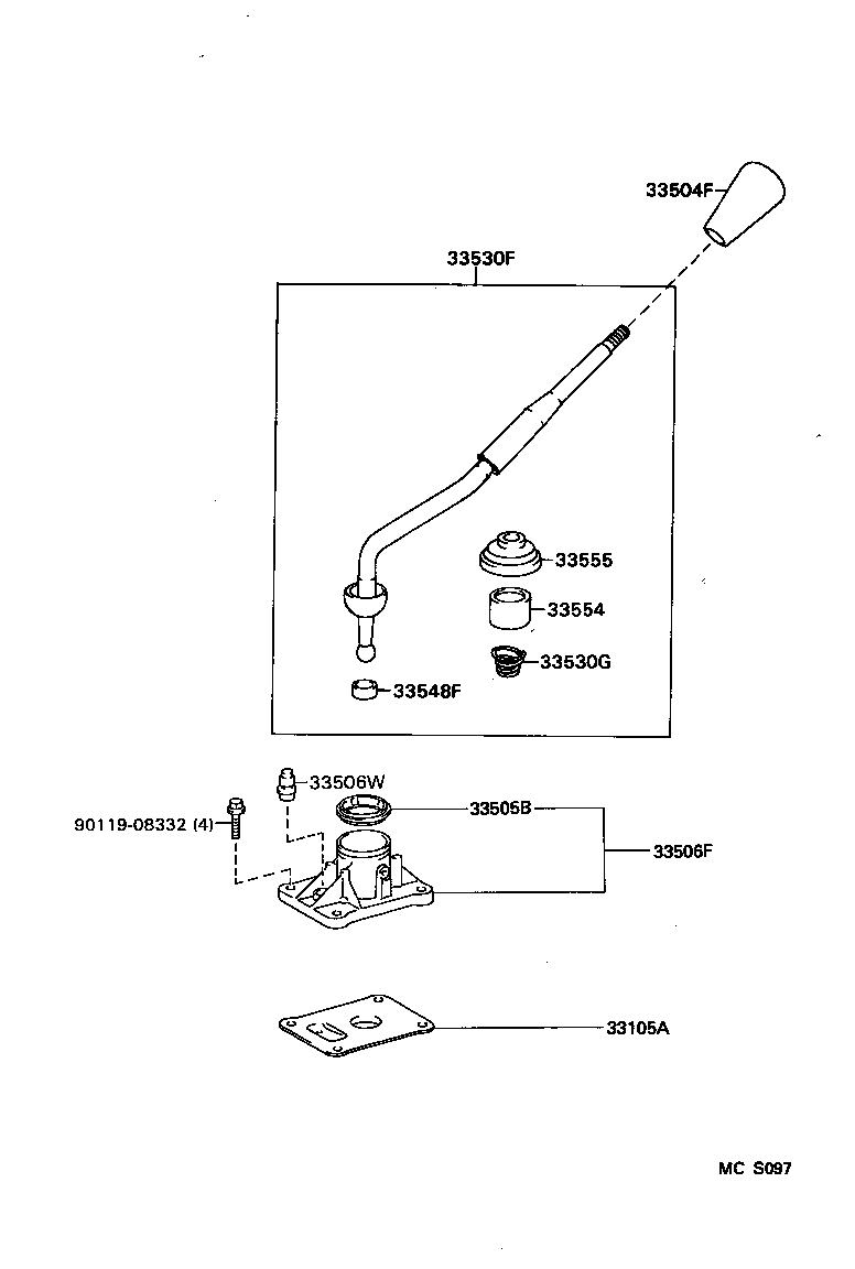33570-34020 RETAINER SUB-ASSY, CONTROL SHIFT LEVER (FOR FLOOR SHIFT) product image