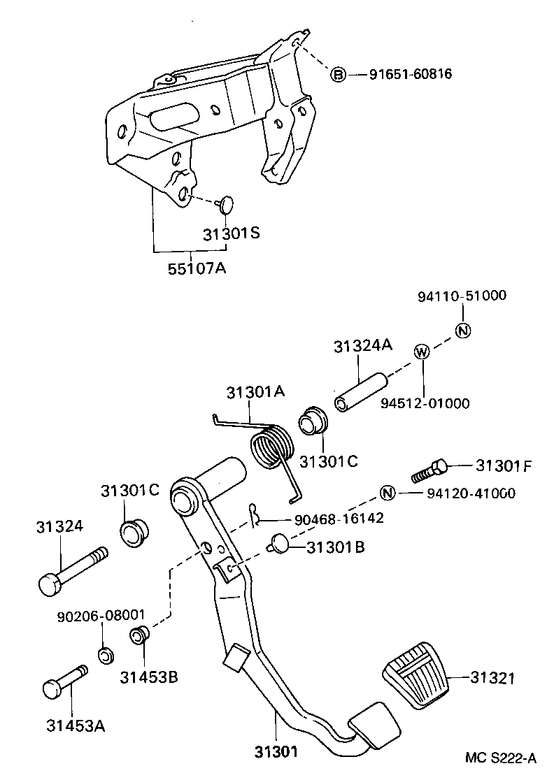 31301-05030 PEDAL SUB-ASSY, CLUTCH product image