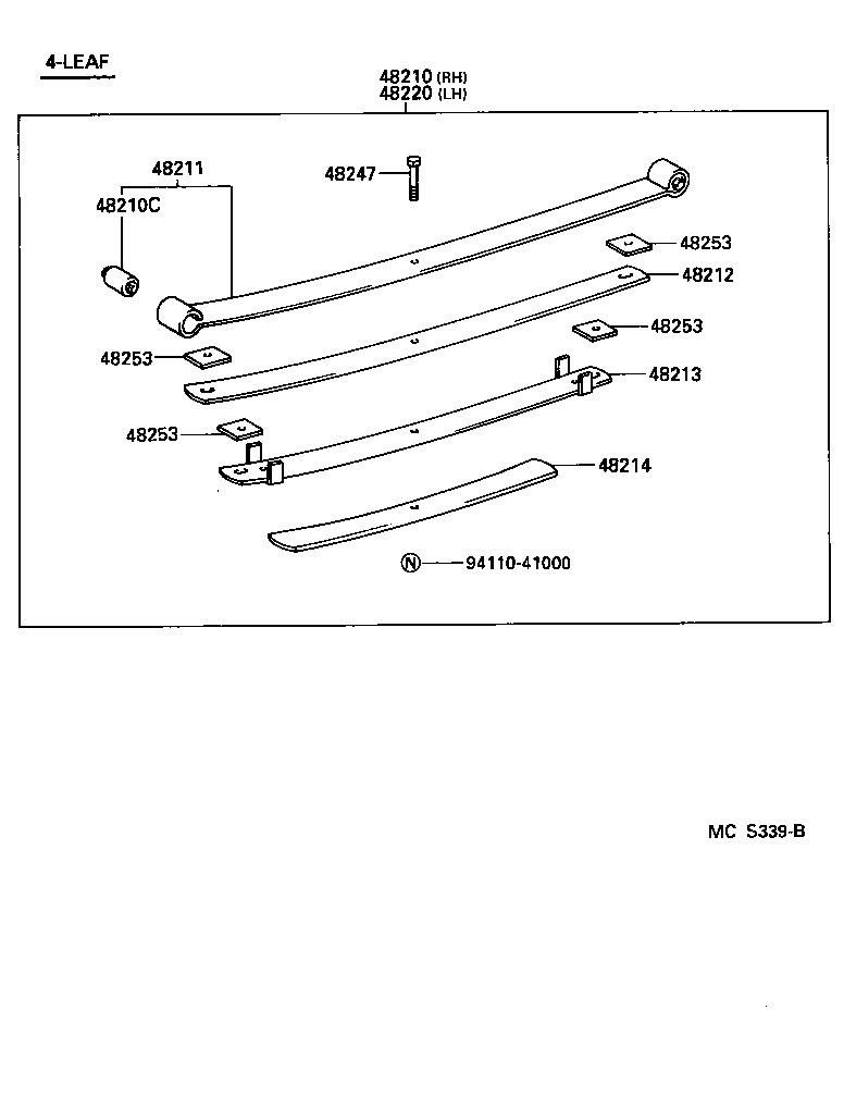 48414-34010 BRACKET, SPRING, NO.3 RH product image