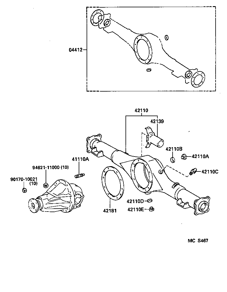 41101-34040 CARRIER SUB-ASSY, DIFFERENTIAL, REAR product image