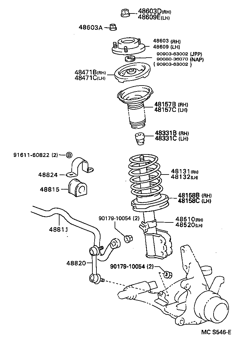 48157-33030 INSULATOR, FRONT COIL SPRING, UPPER RH product image