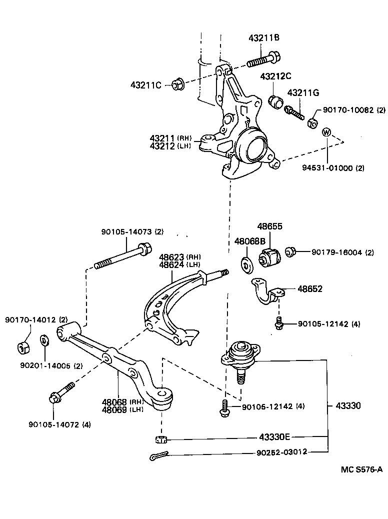 48655-28010 BUSH, LOWER ARM, NO.2 product image
