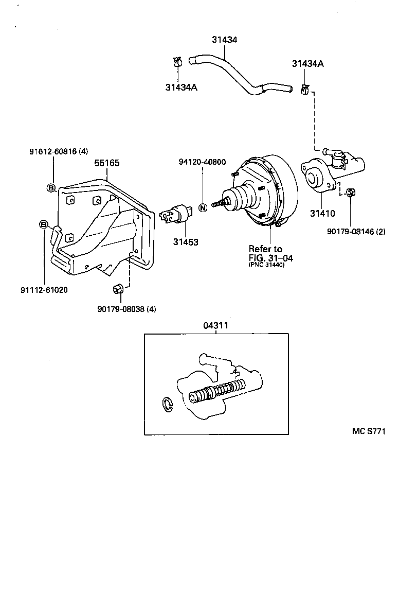 04311-36111 CYLINDER KIT, CLUTCH MASTER product image