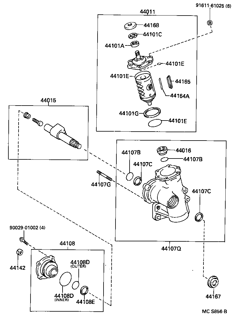 44016-25010 CASE SUB-ASSY, WORM BEARING product image
