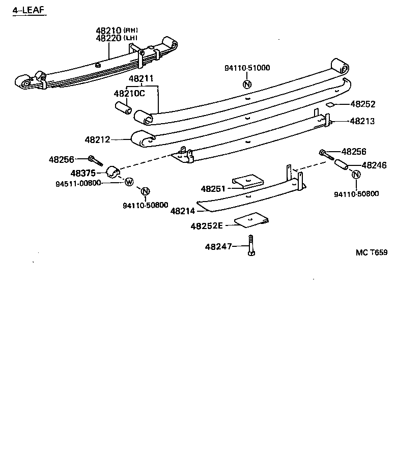 48414-35190 BRACKET, SPRING, NO.3 RH product image