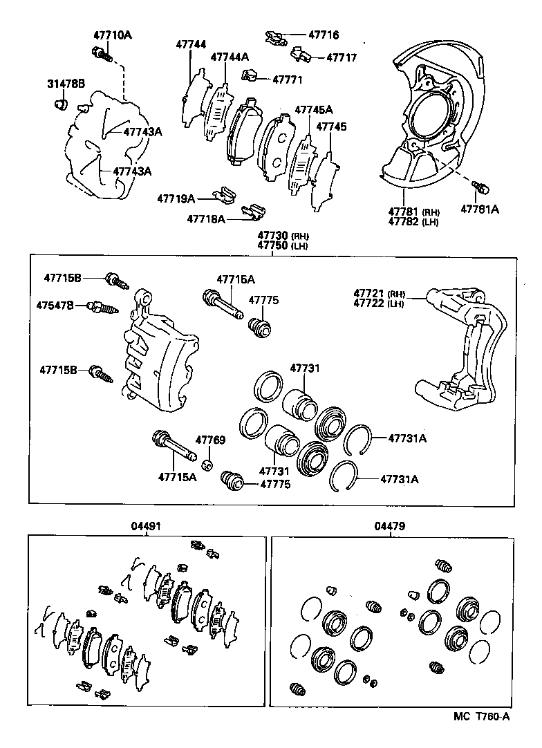 04465-06010 PAD KIT, DISC BRAKE, FRONT product image