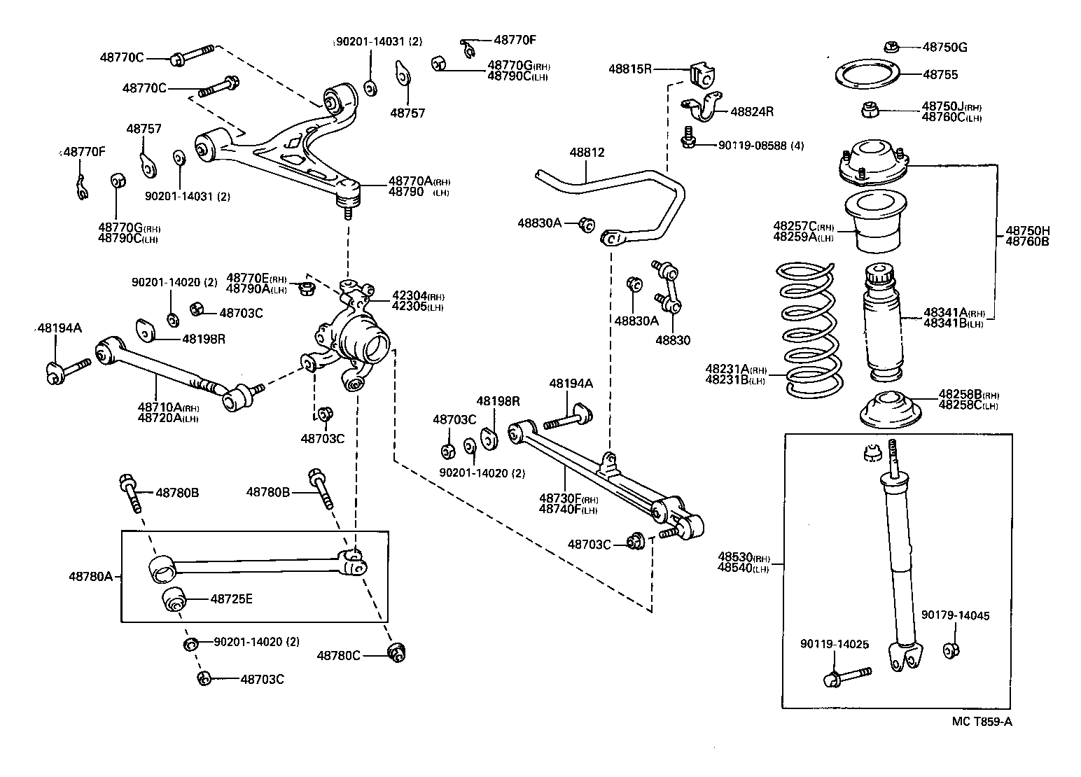 48231-30760 SPRING, COIL, REAR RH product image