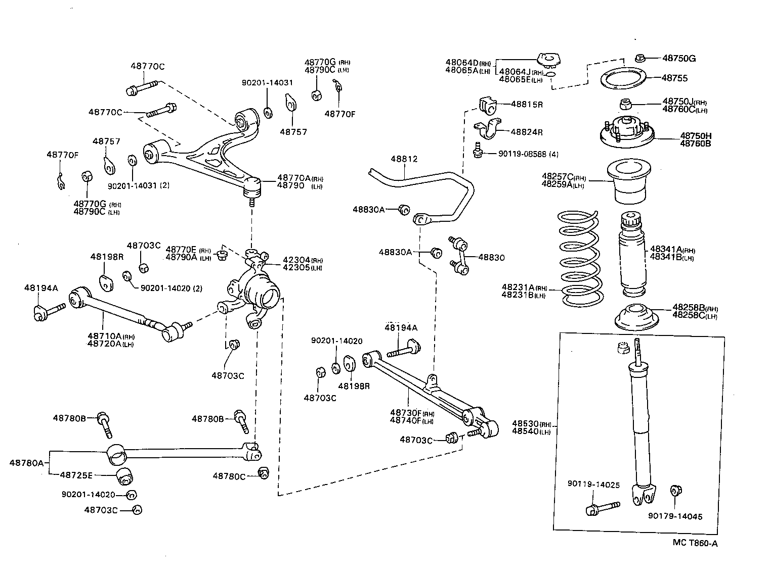 48231-30880 SPRING, COIL, REAR RH product image