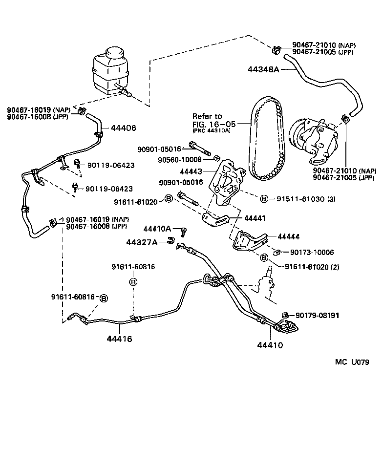 44348-06070 HOSE, OIL RESERVOIR TO PUMP, NO.2 product image