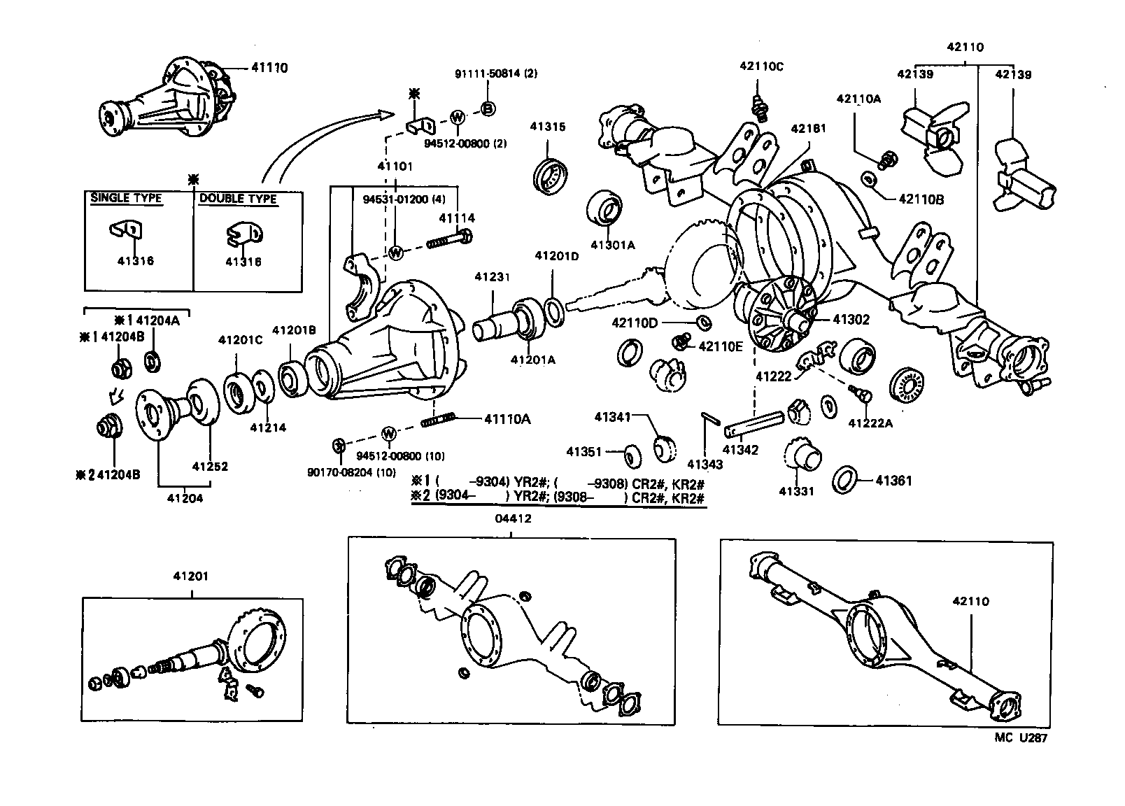 04412-28030 GASKET KIT, REAR DIFFERENTIAL CARRIER product image