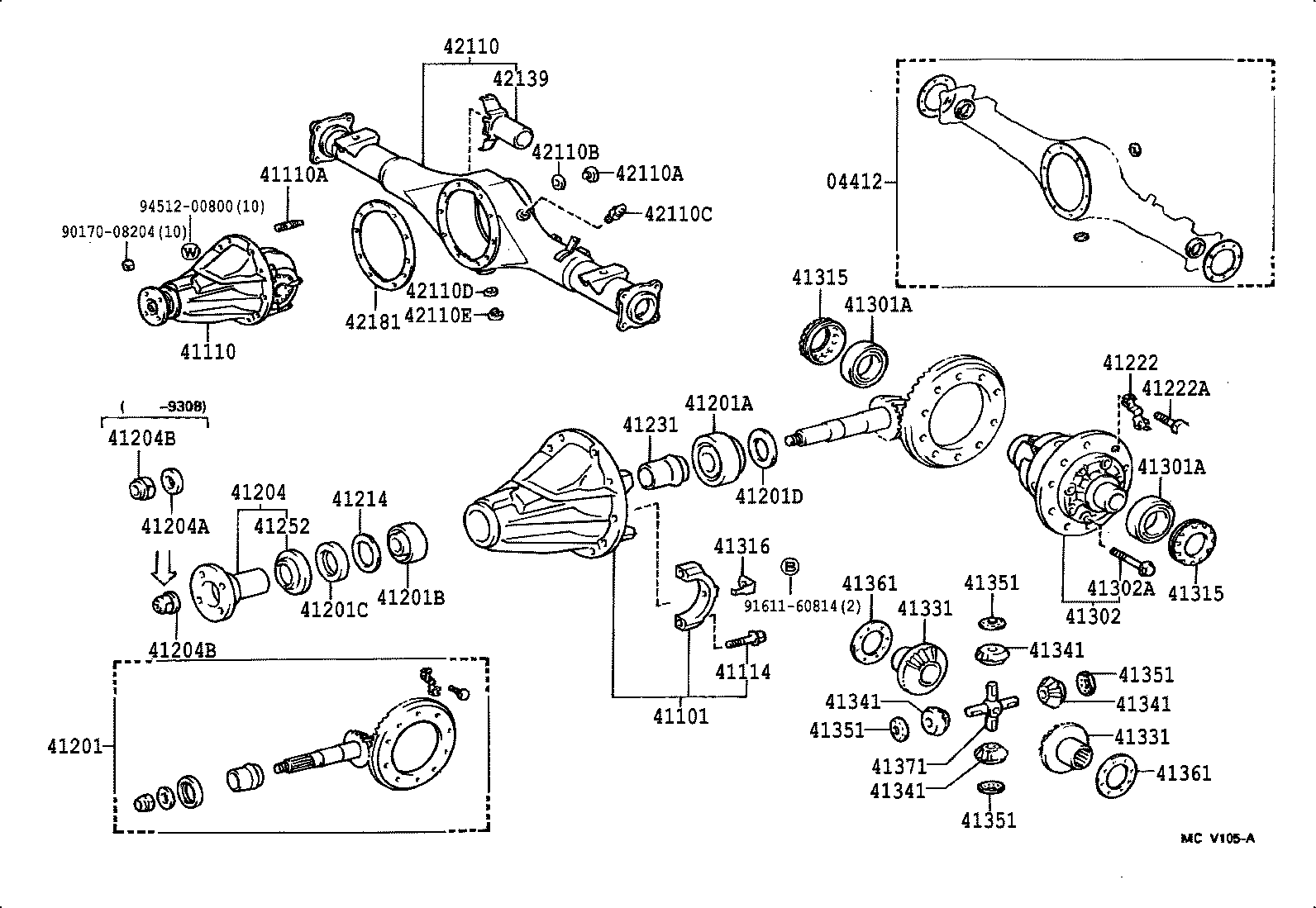 04412-35120 GASKET KIT, REAR DIFFERENTIAL CARRIER product image