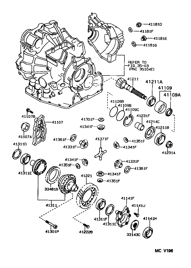 41109-33010 CAGE SUB-ASSY, DIFFERENTIAL DRIVE PINION BEARING product image
