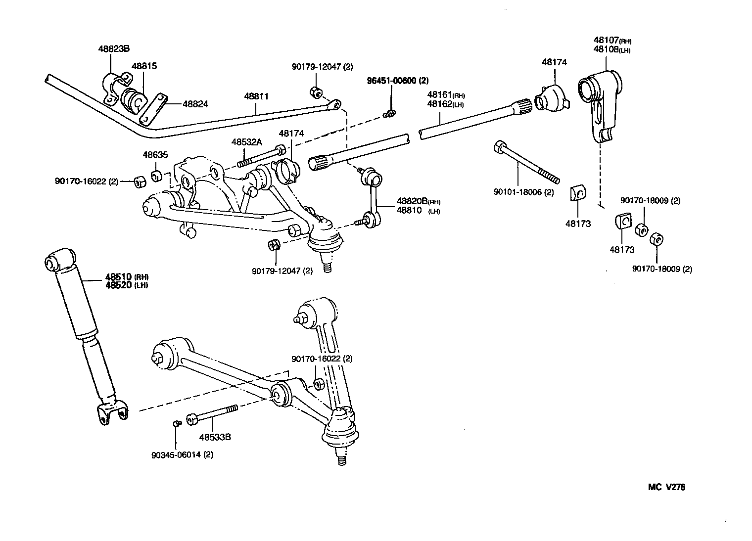 48815-65020 BUSH, FRONT STABILIZER BAR, NO.1 product image