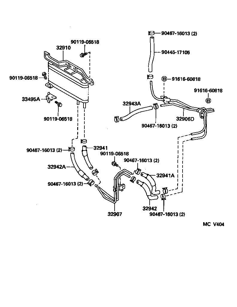 32922-33040 TUBE, OIL COOLER OUTLET, NO.1 product image