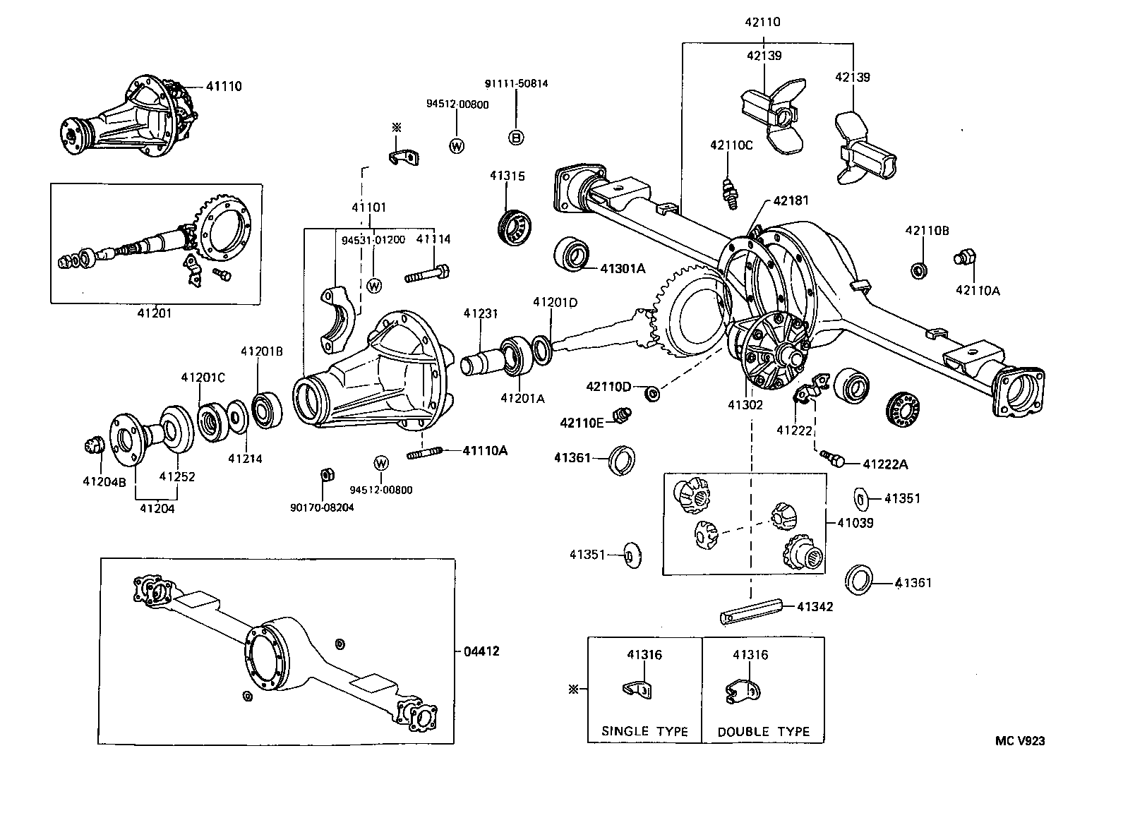 41110-27120 CARRIER ASSY, DIFFERENTIAL, REAR product image