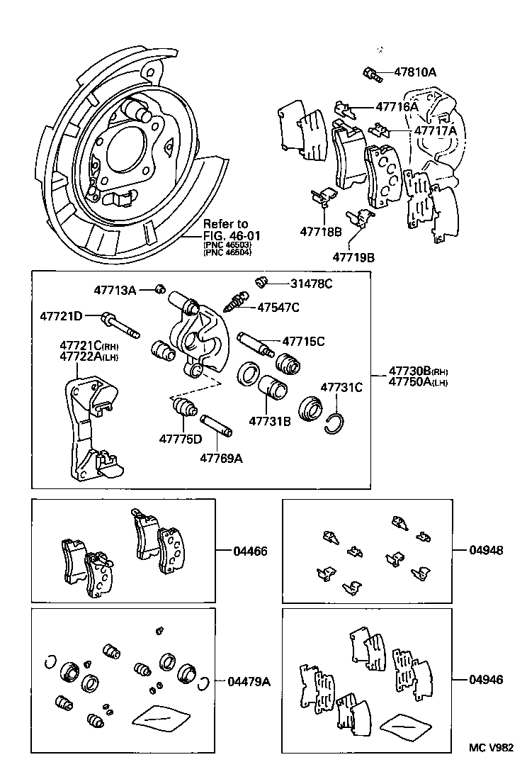 04492-33030 PAD KIT, DISC BRAKE, REAR product image
