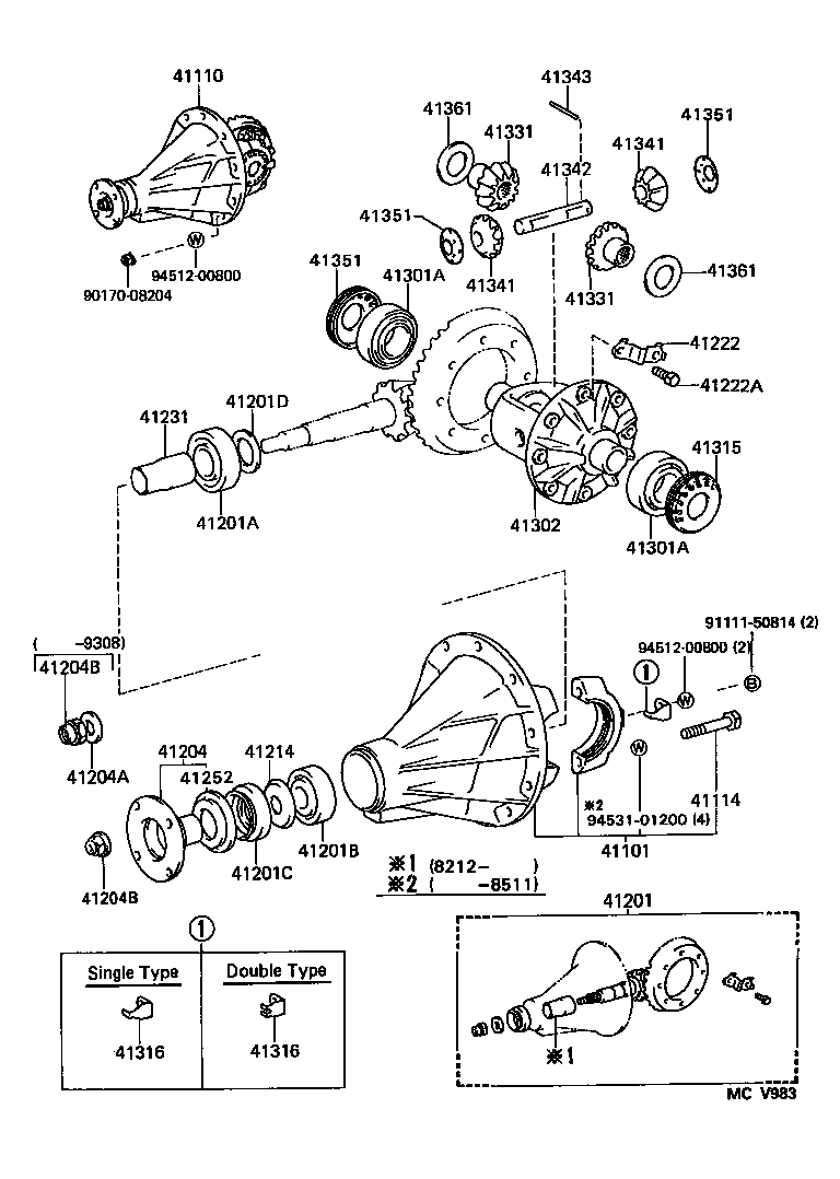 41039-28010 GEAR KIT, DIFFERENTIAL, REAR product image