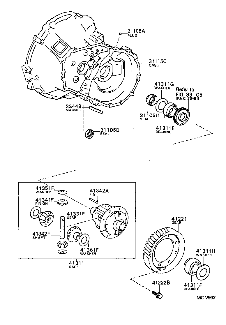 31115-16040 CASE, FRONT TRANSAXLE(MTM) product image