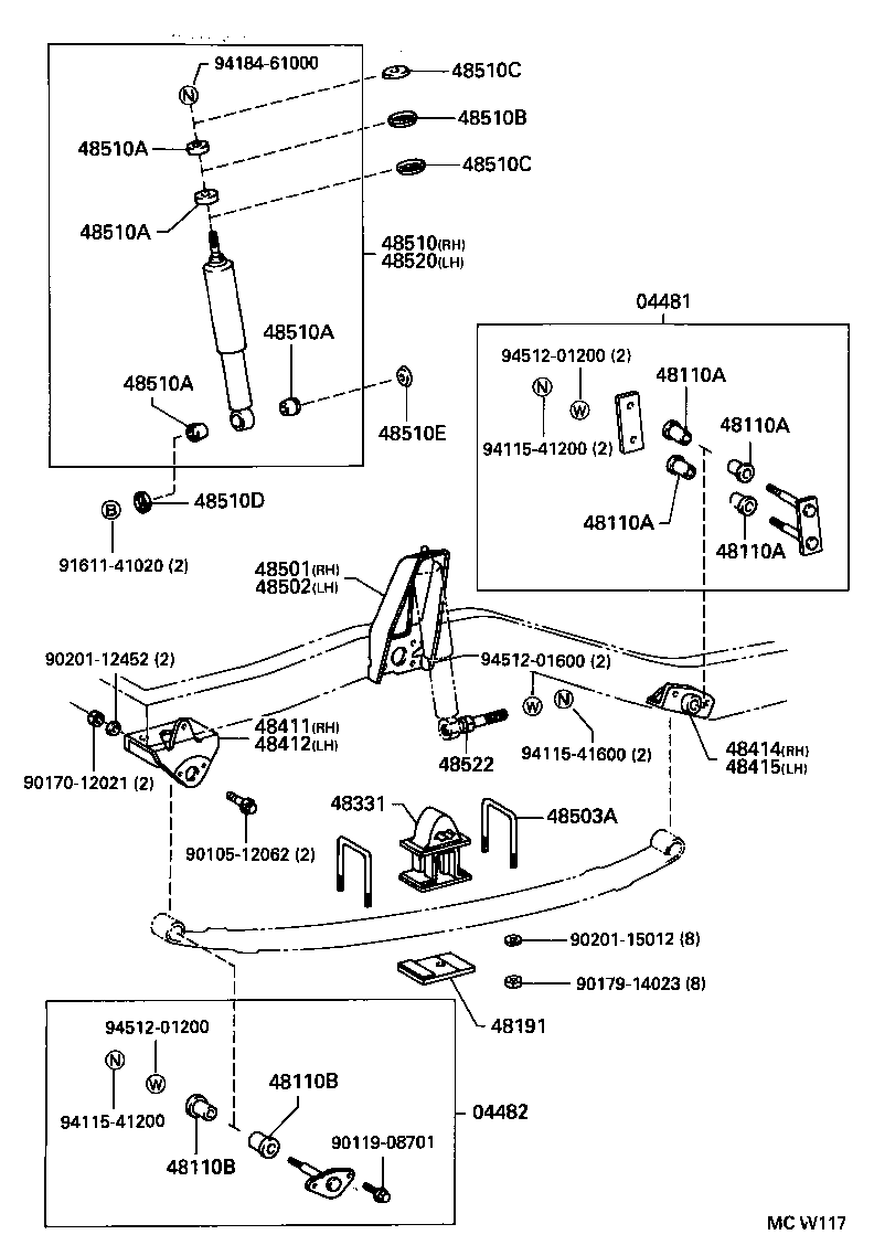 48815-35040 BUSH, FRONT STABILIZER BAR, NO.1 product image