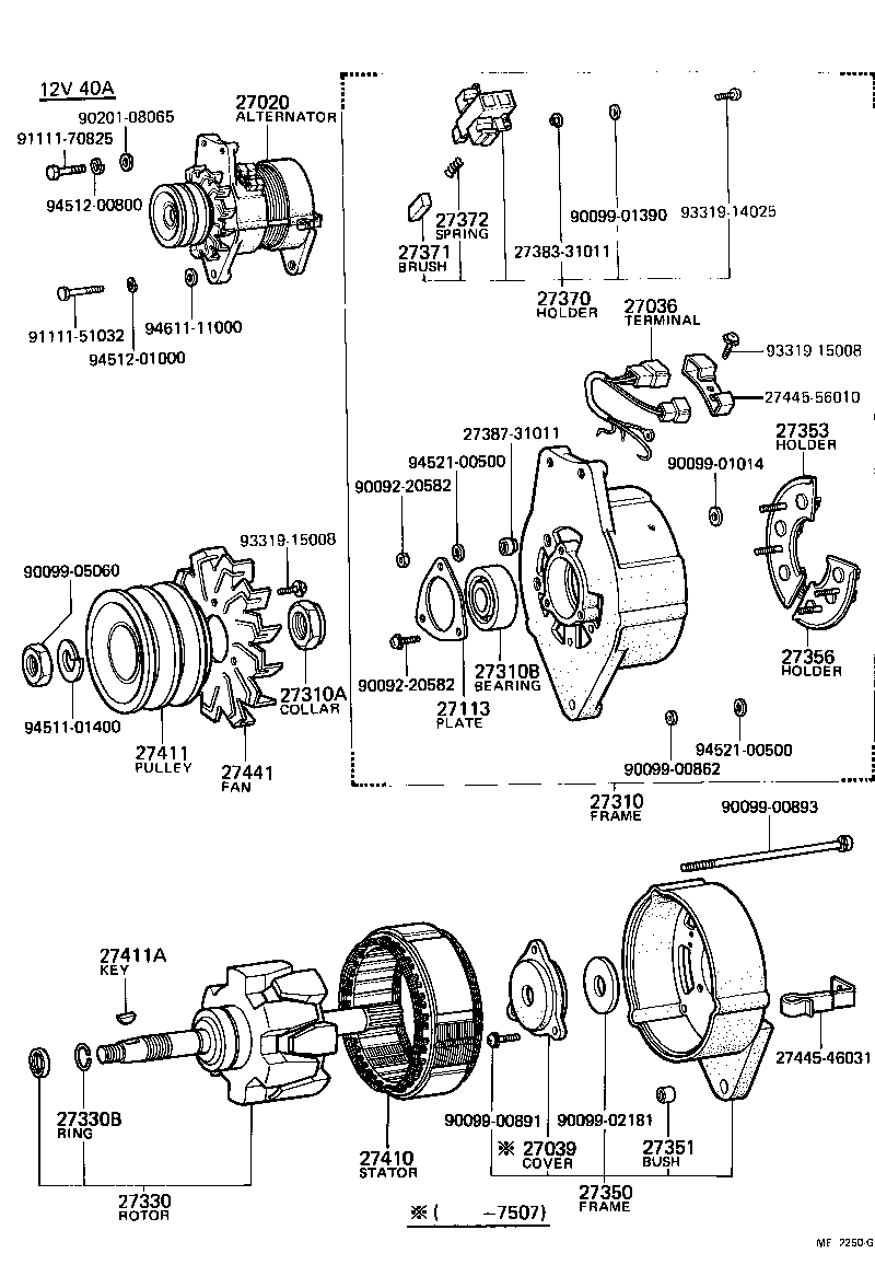 27310-46030 FRAME ASSY, DRIVE END, ALTERNATOR product image