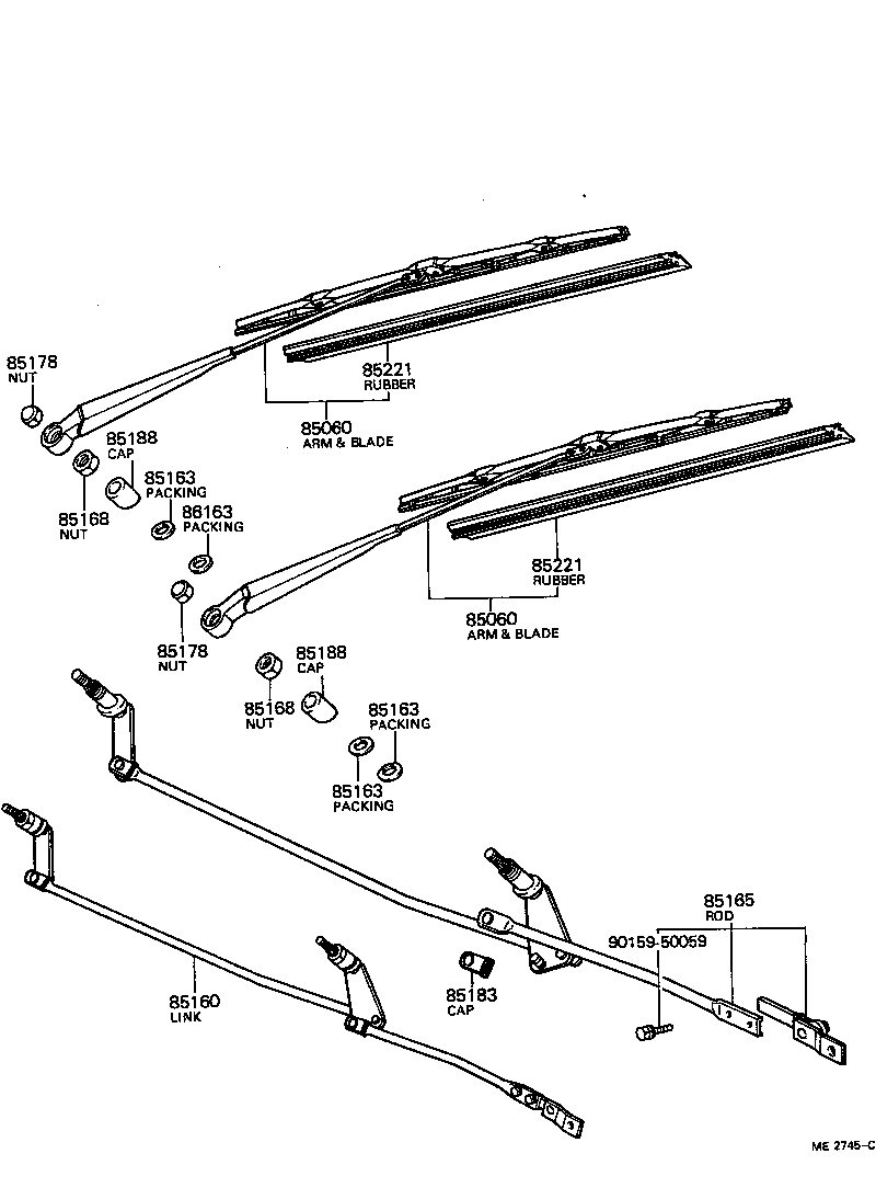 85160-20040 LINK ASSY, WINDSHIELD WIPER product image