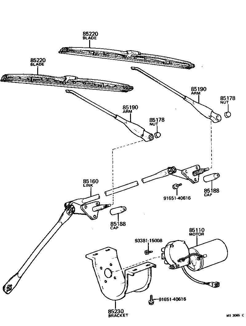 85110-90354 MOTOR ASSY, WINDSHIELD WIPER product image