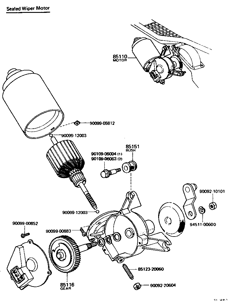 85110-30080 MOTOR ASSY, WINDSHIELD WIPER product image
