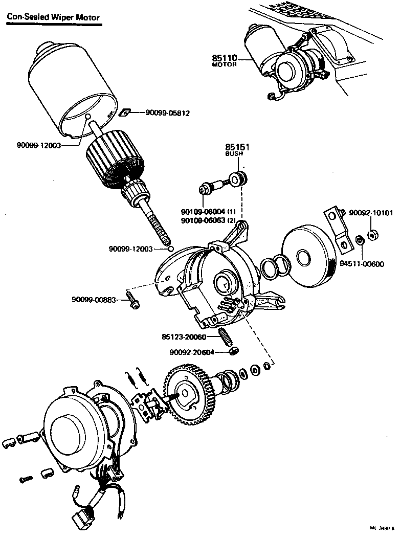 85110-30080 MOTOR ASSY, WINDSHIELD WIPER product image