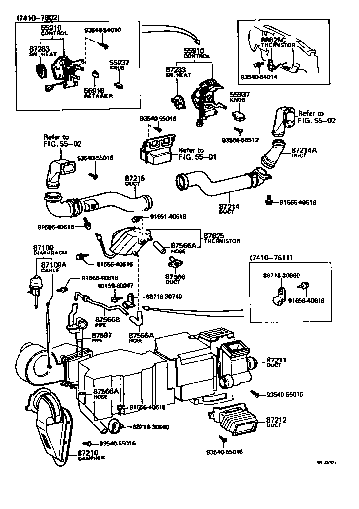 55087-30010 DUCT, AIR, SIDE NO.1 RH product image