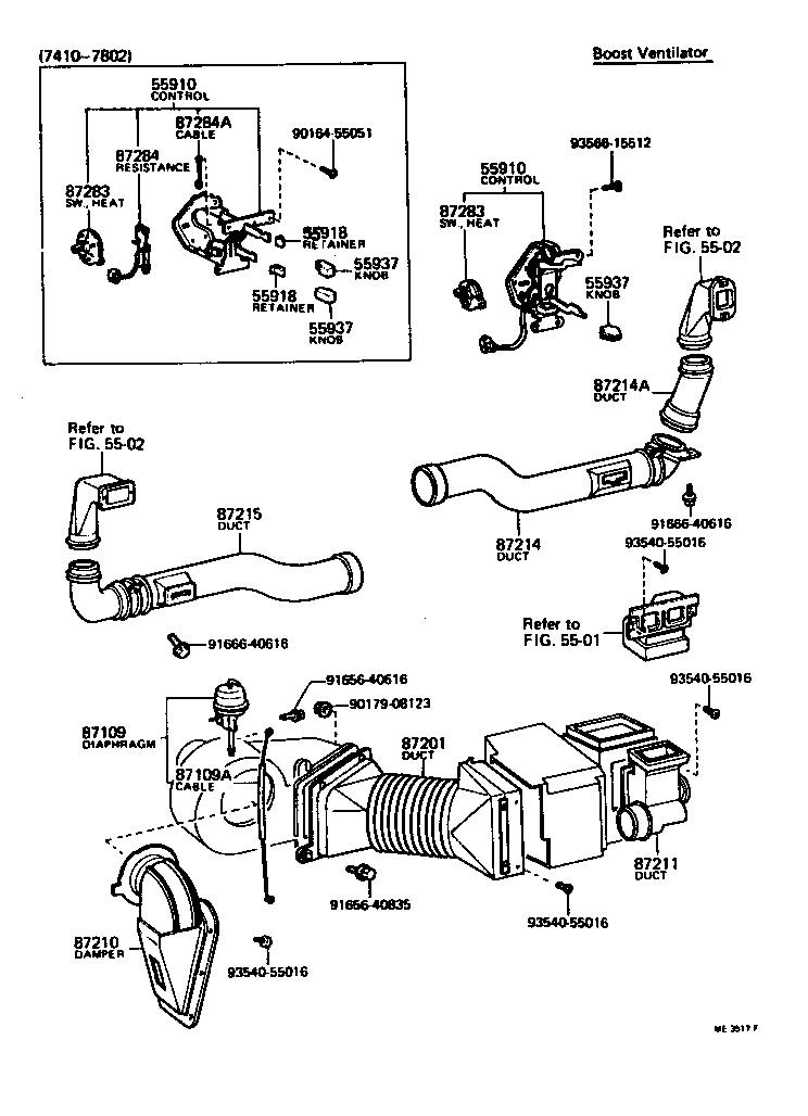 55087-30010 DUCT, AIR, SIDE NO.1 RH product image