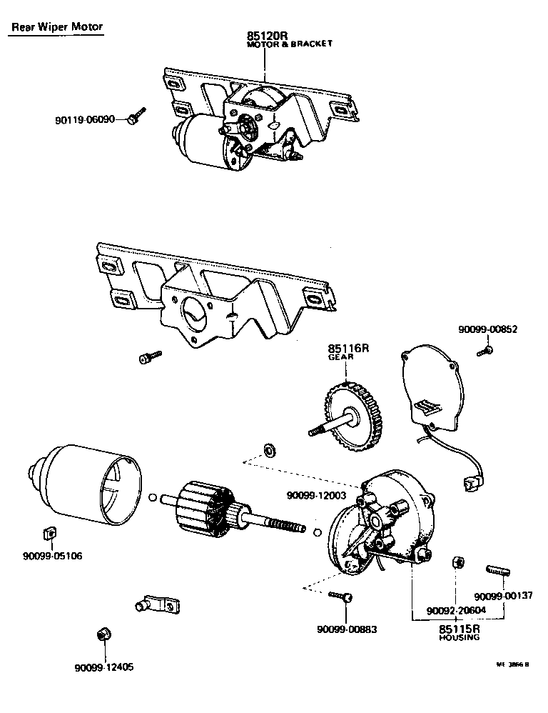 85190-31010 ARM ASSY, REAR WIPER product image
