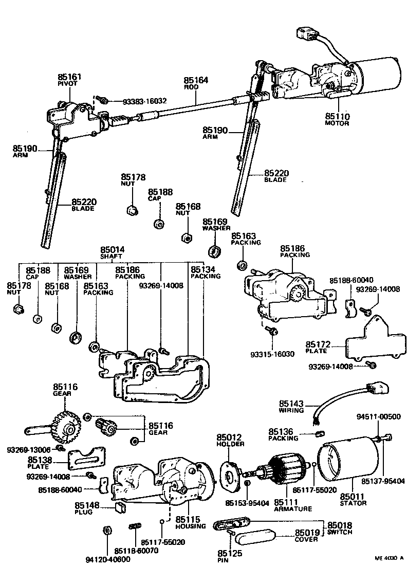 85110-90354 MOTOR ASSY, WINDSHIELD WIPER product image