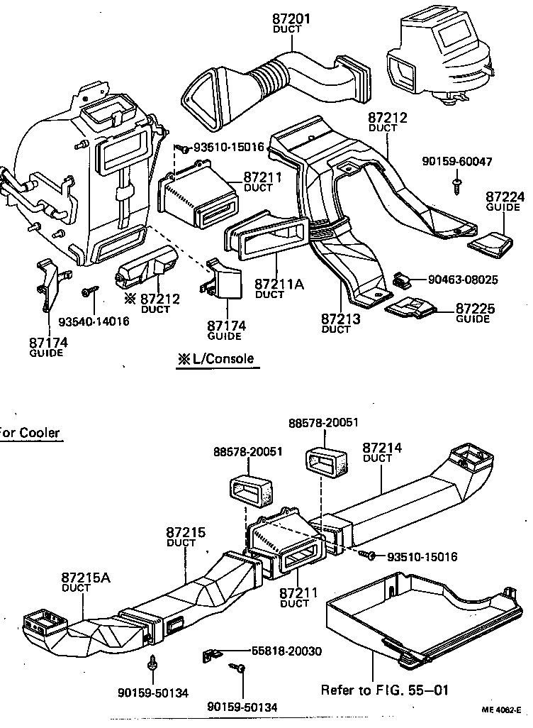 55971-20020 DUCT, AIR, SIDE NO.1 RH product image