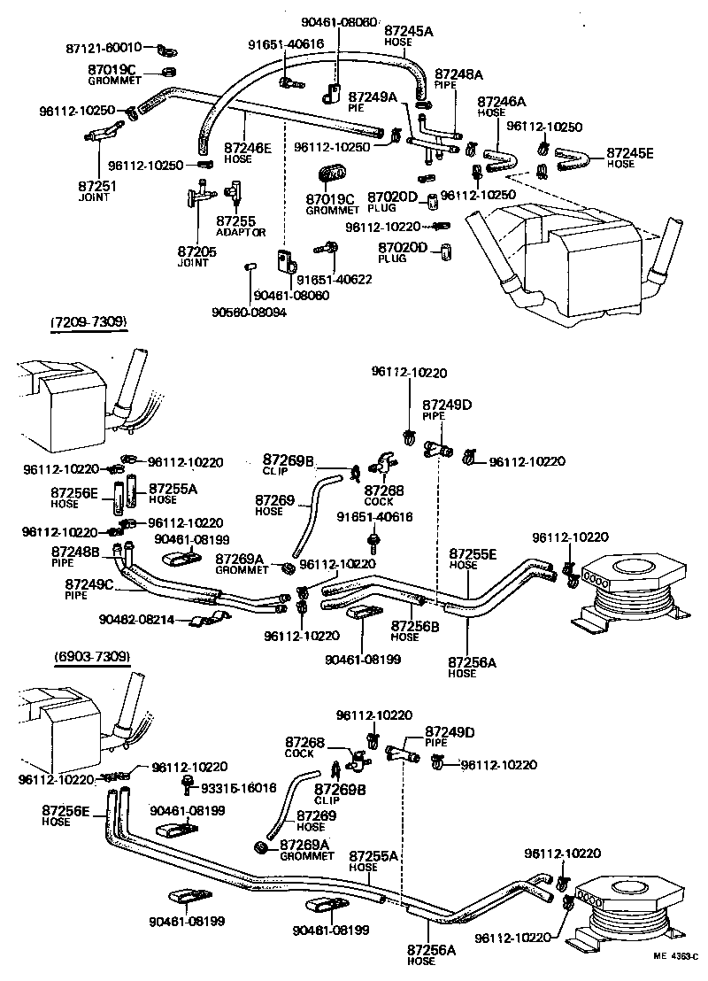 99551-20070 HOSE, REAR HEATER WATER INLET, A(FROM ENGINE) product image