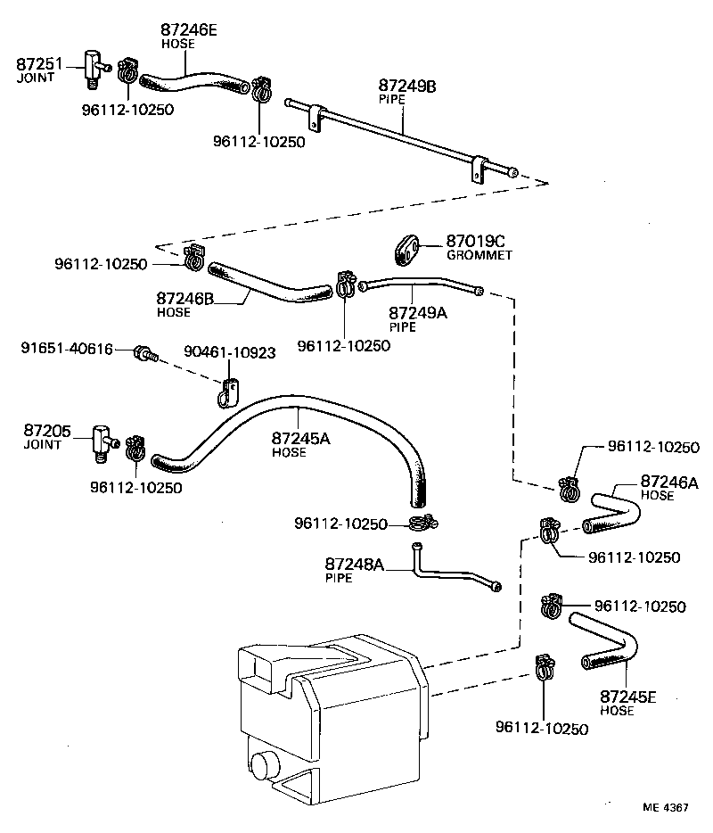 99551-20070 HOSE, REAR HEATER WATER INLET, A(FROM ENGINE) product image