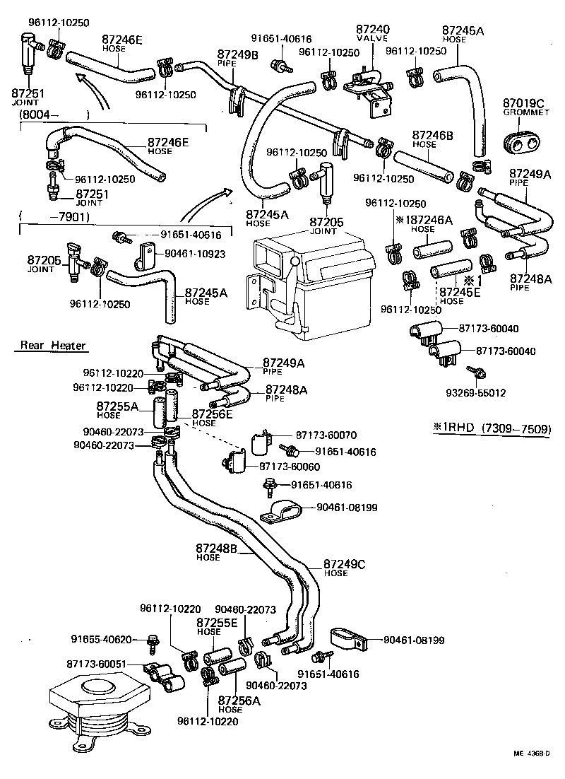 99551-20070 HOSE, REAR HEATER WATER INLET, A(FROM ENGINE) product image