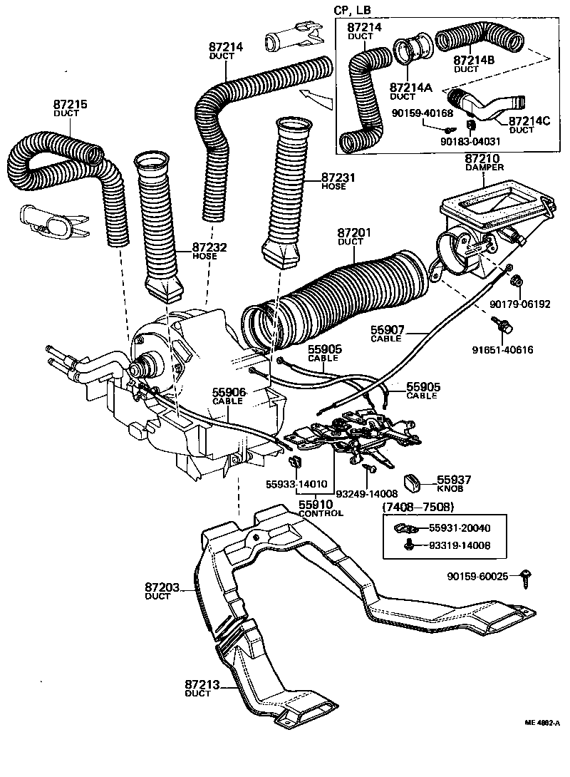55084-12010 DUCT, AIR, SIDE NO.1 RH product image
