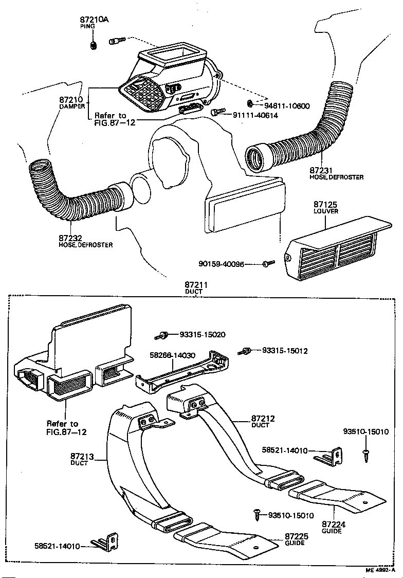 55086-14020 DUCT, AIR, SIDE NO.1 RH product image