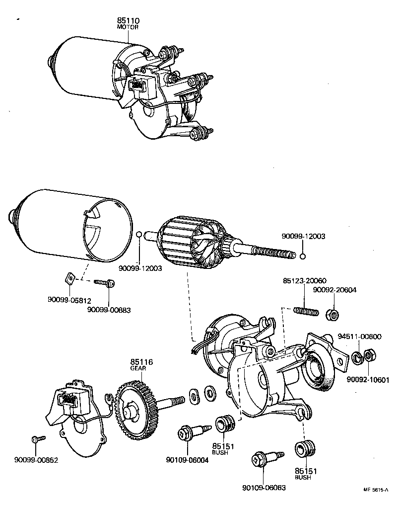 85110-22090 MOTOR ASSY, WINDSHIELD WIPER product image