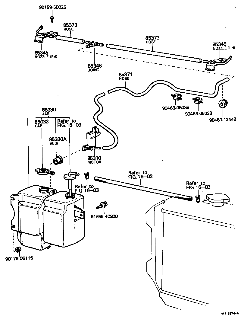 85310-22040 MOTOR AND PUMP ASSY, WINDSHIELD WASHER product image