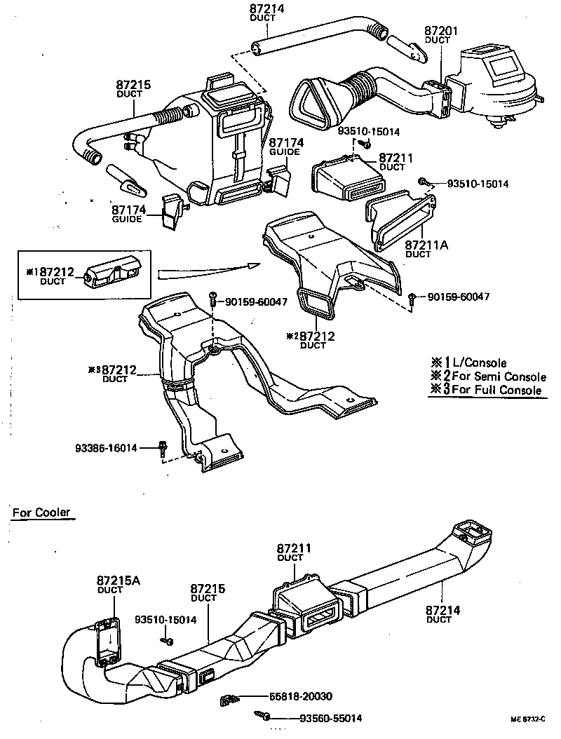 55971-20020 DUCT, AIR, SIDE NO.1 RH product image