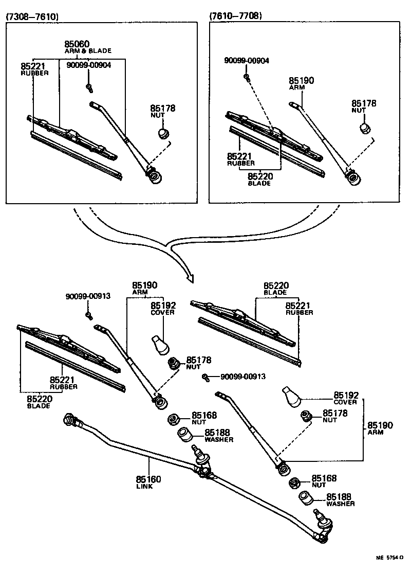 85190-20220 ARM ASSY, WINDSHIELD WIPER product image