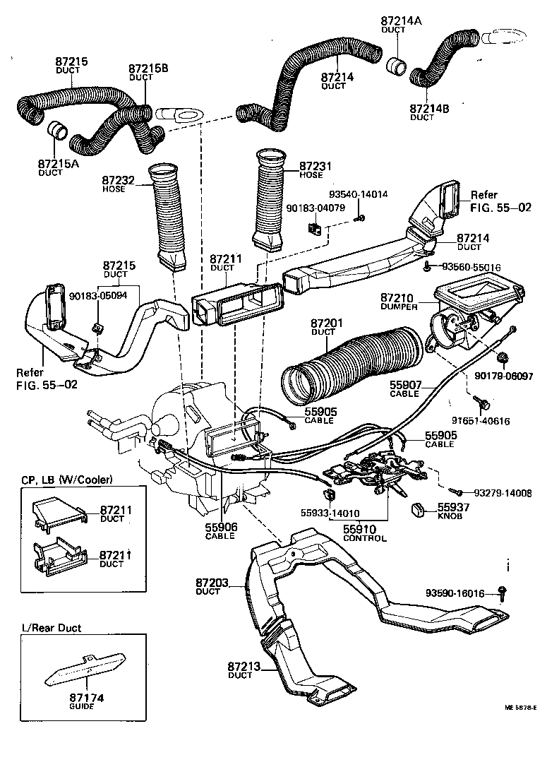 55084-12010 DUCT, AIR, SIDE NO.1 RH product image