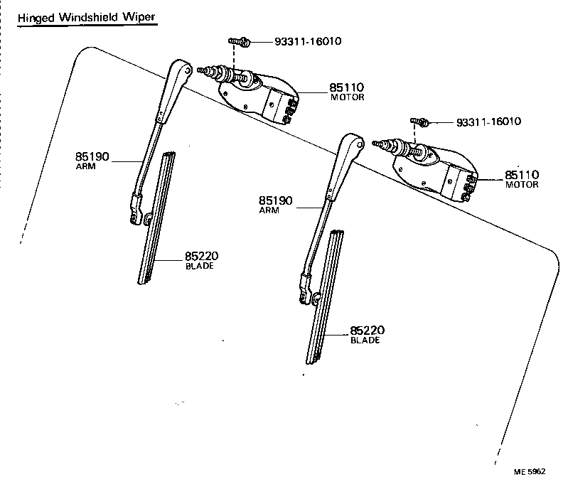 85168-60040 NUT, WINDSHIELD WIPER LINK PIVOT product image