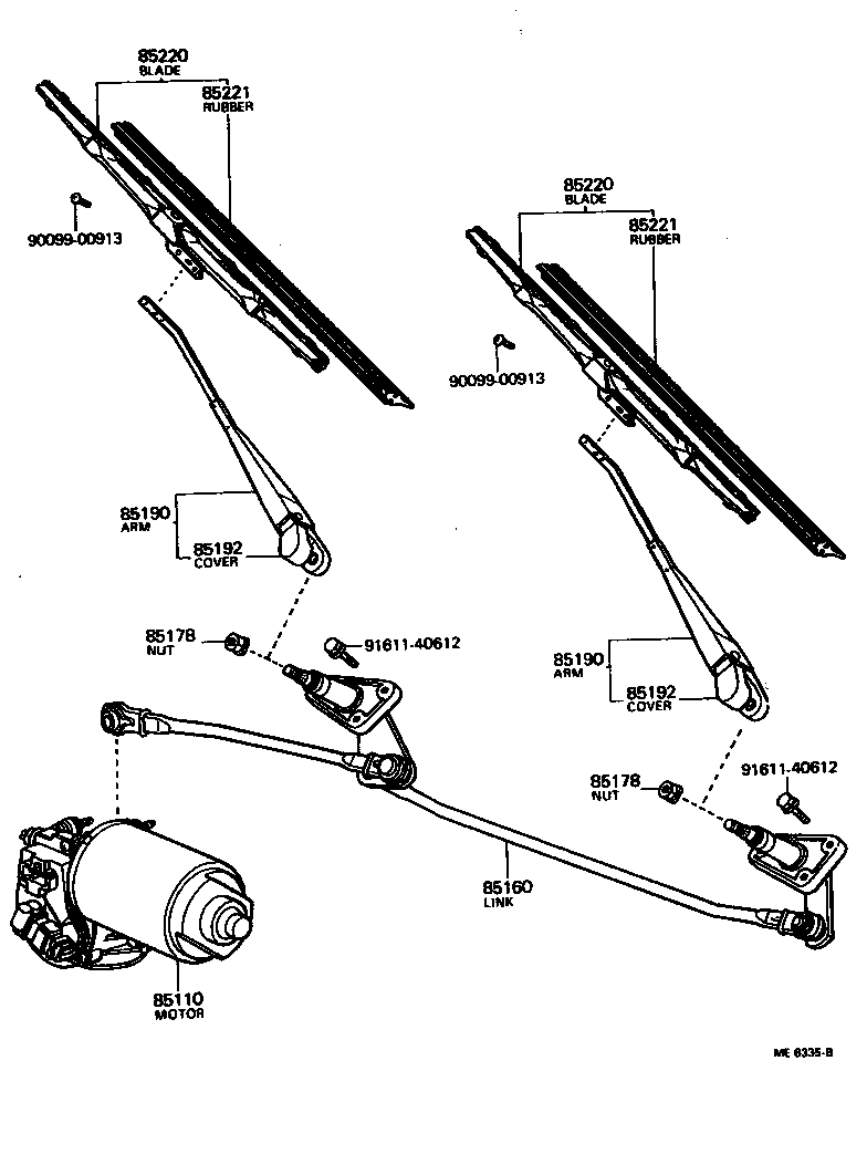 85110-22110 MOTOR ASSY, WINDSHIELD WIPER product image
